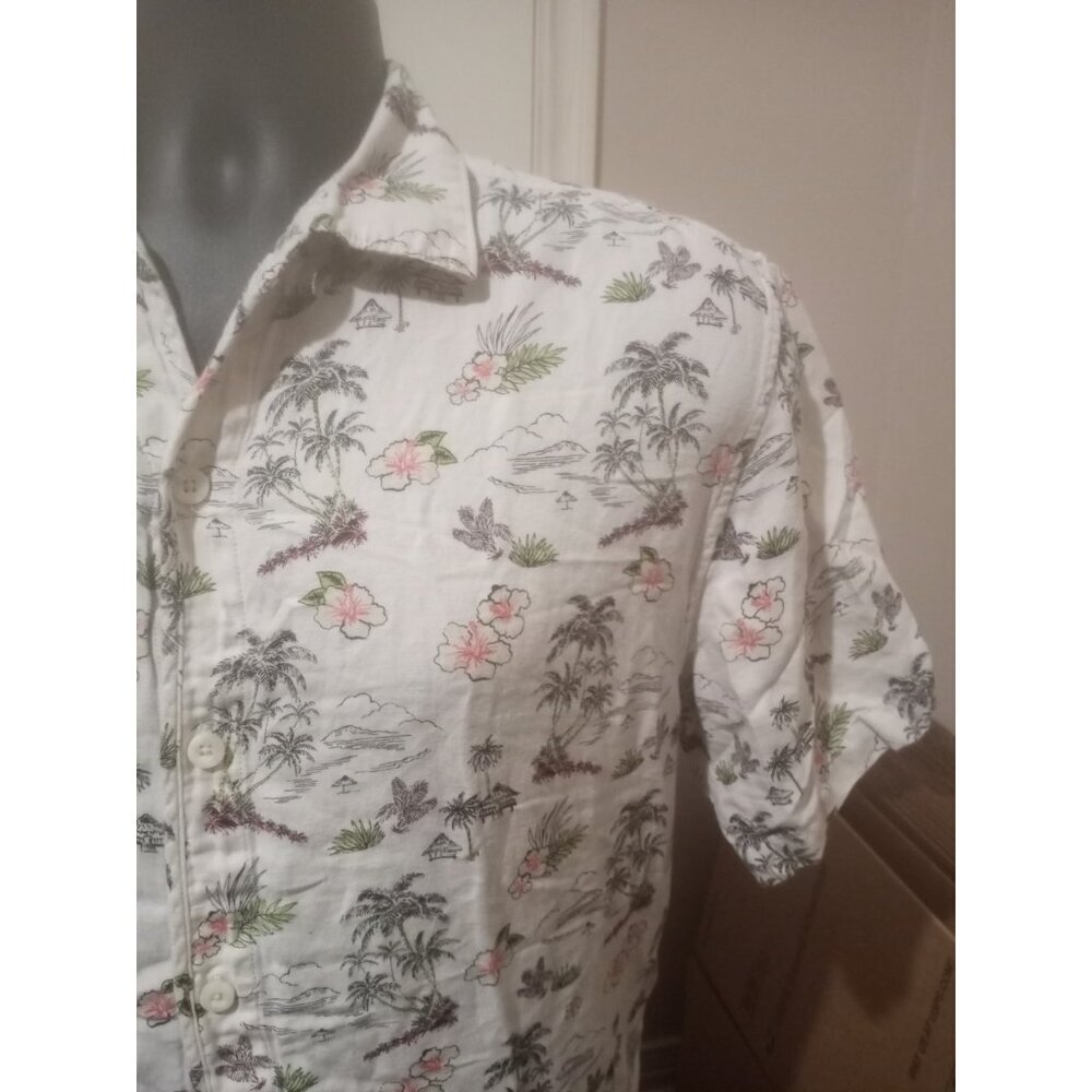 Tommy Bahama Mens Medium M Linen Cotton Short Sleeve Button Up Hawaiian Shirt - Picture 5 of 13